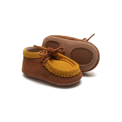 brown soft sole shoes for baby by Foot Buddy